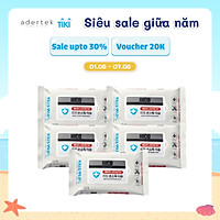 Combo 5/10/50 gói khăn giấy ướt diệt khuẩn Rico Baby Anti-Bacterial Hand Sanitizing Wet Wipes (10 tờ / gói) an toàn cho bé, cân bằng độ ẩm cho da