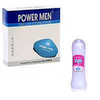 Gel Bôi Trơn Mô Phỏng Tinh Nam Giới 300ml + 1 Hộp Bao Cao Su Powermen 3 Cái