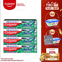 Bộ 4 Kem đánh răng Colgate the mát thổi bùng sảng khoái Maxfresh 230g tặng bàn chải đánh răng lông tơ