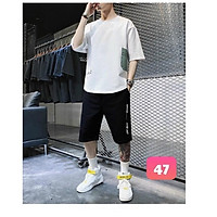 Độ Bộ Thể Thao Nam Tập Gym T&L Store , Set Thể Thao Mặc Mùa Hè Cao Cấp Cực Mát Màu Trắng - Đen DBN0