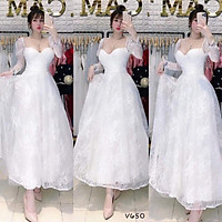 Đầm maxi dự tiệc ren sang trọng TRIPBLE T DRESS -Size M/L(kèm ảnh/video thật) MS168V