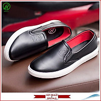 Giày Slip On Nam Aroti Đế Khâu Chắc Chắn Phong Cách Đơn Giản Màu Đen - M498-DEN