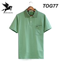 Áo thun nam có cổ form rộng trung niên vải cotton dệt riêng cho Thái Khang loại áo thun polo ngắn tay TOG7
