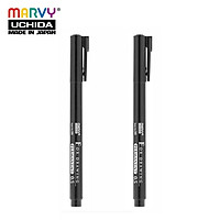 Combo 2 Viết Lông Dầu Không Phai Ngòi 0.5mm Marvy 380 - 0.5