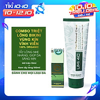 COMBO TẨY TRIỆT LÔNG BIKINI VÙNG KÍN VĨNH VIỄN UMISKIN tại nhà | Mỡ trăn triệt lông vĩnh viễn U Minh Hạ (10ml) & Kem tẩy lông Umi 4C (100ml) an toàn cho da nhạy cảm