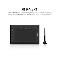 Bảng Vẽ Đồ Họa Điện Tử HUION H610PRO V2 USB Kèm Bút Vẽ Có Pin Huion - Đen