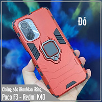 Ốp lưng cho Xiaomi Poco F3 - Redmi K40 iRON MAN IRING Nhựa PC cứng viền dẻo chống sốc