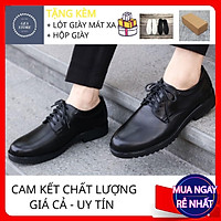 Giày da nam cao cấp - Giày lười da bò buộc dây tăng chiều cao đế cao su đúc phong cách trẻ trung - Mã GEA21