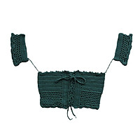 Women's Bandage Crochet Lace Knit Boho Beach Bikini Swimwear Crop Tops Red
