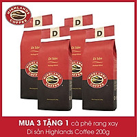 Mua 3 gói tặng 1 gói Cà phê Rang xay Di sản Highland Coffee 200g