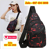 Túi đeo chéo đi chơi nam nữ nhiều ngăn màu sắc thời trang vải 2 lớp rẻ