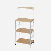 kệ để lò vi sóng, nồi cơm điện KN 1731 khung trắng, gỗ BE