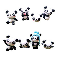 8pcs Miniature Panda Dollhouse Fairy Garden Bonsai Pot DIY Decor Craft Bear