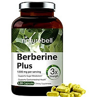 Maximum Strength Berberine Plus, 1200mg Per Serving, 120 Capsule, Powerfully Supports Glucose Metabolism, Immune System, Fat Burn, Cardiovascular and Gastrointestinal Function, Non-GMO, Made in USA.