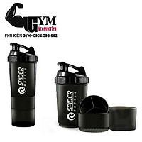 Bình lắc 3 ngăn bình nước thể thao Spider Bottle - màu Đen