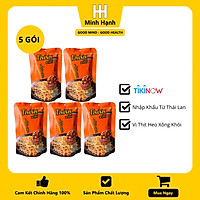 Lốc 5 Gói Lớn Snack Bim Bim Bánh Tăm Que Dorkbua Lotus Vị Thịt Heo Xông Khói Cam (55g /gói) Nhập Khẩu Từ Thái Lan, Không Chất Bảo Quản, Ăn Là Ghiền