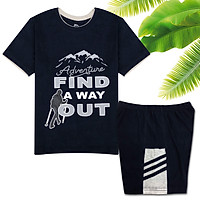 BỘ PHÔNG BÉ TRAI CATRIO IN NÚI FIND, MÀU XANH NAVY LÀ BỘ ĐỒ TRẺ EM GỒM ÁO PHÔNG NGẮN TAY VỚI QUẦN ĐÙI CHO TRẺ EM 5 TUỔI, 9TUỔI, 18 TUỔI (20KG-73kg) THUỘC BST QUẦN ÁO THỜI TRANG TRẺ EM CATRIO DU LỊCH MÙA HÈ 2021