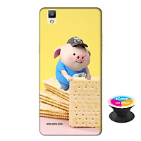 Ốp lưng nhựa dẻo dành cho Oppo A53 in hình Heo Con Bánh Quy - Tặng Popsocket in logo iCase - Hàng Chính Hãng