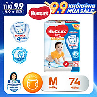 Tã Quần Huggies Dry Gói Cực Đại M74 (74 MIếng) - Bao Bì Mới