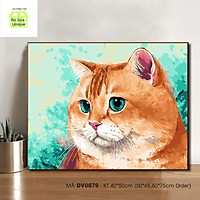 Tranh tô màu sơn dầu số hóa Tổng hợp các mẫu về Chó mèo dễ thương size 40x50cm khung dày 2.5cm đầy đủ phụ kiện, phủ bóng