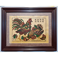 TRANH DÂN GIAN ĐÔNG HỒ - GÀ HOA HỒNG -GÀ DẠ XƯỚNG - GÀ ĐÀN MẸ CON