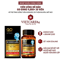 Viên uống bổ não nhập khẩu chính hãng New Zealand GO GINKGO 9000+ (30 viên) hỗ trợ tăng cường tuần hoàn não, cải thiện trí nhớ, tăng khả năng tập trung