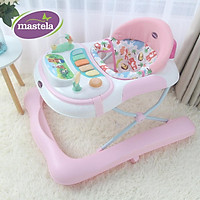 Xe tập đi 2 giai đoạn cho bé Mastela W1123 thiết kế chữ U nâng hạ độ cao, bánh xe cao su hãm di chuyển theo quán tính Tiêu chuẩn JIS Nhật Bản - Tặng 2 khăn quàng cổ tam giác Comfybaby