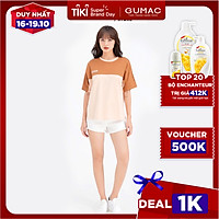Áo thun nữ in chữ phối đô GUMAC AMB628