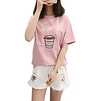 Áo thun nữ coffee phong cách T&D d408 màu hồng