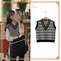Áo Gile Len Nữ Mỏng Hoạ Tiết Thổ Cẩm Phong Cách Hàn Quốc Tep Fashion-Áo Gile Nữ, Áo Gile Len Nữ, Áo Gile Nữ Cá Tính, Áo Gile Len Hàn Quốc, Áo Gile Len Quảng Châu, Áo Len Gile, Áo Len Gile Quảng Châu , Áo Len Gile Caro