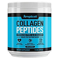 Collagen Powder – Grass Fed Collagen Peptides with Aminos - Promotes Healthy Skin & Nails - Bone & Joint Support - Collagen Hydrolysate - Hydroylzed Collagen Powder, Unflavoured, Non GMO, Easy Mix