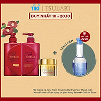 Bộ Ba Chăm Sóc Tóc TSUBAKI Dưỡng Tóc Bóng Mượt Gội Xả (490ml/chai) + Mặt Nạ Tóc Cao Cấp Phục Hồi Hư Tổn 180g