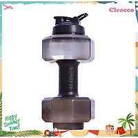 Bình nước thể thao dung tích 2,5L tập gym thiết kế hình tạ tiện lợi chất liệu nhựa PP cao cấp Cleacco