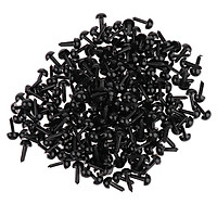 200 Pieces Black Plastic Safety Eyes for Teddy Bear Doll Animal Toys