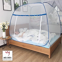 Màn chụp tự bung Cao Cấp Mộc Miên không viền chân đỉnh rộng - 1,8mx2m - 1 cửa - Xanh Dương