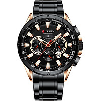 CURREN 8363 Watch for Male Men Quartz Man Wristwatch Watches with Stainless Steel Strap Band Three Sub-Dials Second