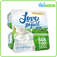 Sữa Chua Ăn Vinamilk Love Yogurt Greenfarm Ít Đường - Vỉ 4 Hộp x 100g
