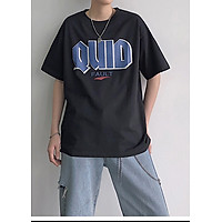 Áo thun nam tay lỡ form rộng Unisex in hình QUID, chất liệu thun cotton mềm mát, thời trang trẻ, phong cách Hàn Quốc