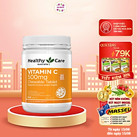 Viên Nhai Healthy Care Vitamin C 500mg Bổ sung vitamin và khoáng chất, Tăng Đề Kháng, Hỗ Trợ Sức Khỏe, Tim Mạch, Làm Sáng Da, Phòng Cảm Lạnh