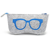 Natural Felt Glasses Bag High-Grade Multi-Function Sunglasses Bag Fashion Metal Zipper Bag