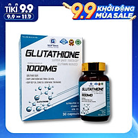 GLUTATHIONE 1000 SUPPER WHITE - Làm Đẹp Da, Làm Trắng Da, Giảm Sạm Da, Giảm Nám Da, Giúp Da Sáng Mịn, Hỗ Trợ Chống Oxy Hóa Hiệu Quả ( Hộp 30 viên)