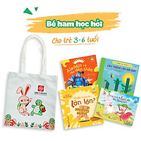 Combo 4 Cuốn (Chạm Và Trượt - Cây Trồng Lớn Rồi Kìa + Ngày Xửa Ngày Xưa - Aladdin Và Cây Đèn Thần + Sách Song Ngữ Bồi Dưỡng Tâm Lý, Trí Tuệ Cho Trẻ - Chúng Mình Là Bạn Nhé, Được Không Nào? + Có Thể Bạn Chưa Biết- Vì Sao Chúng Ta... Lớn Lên?) + Túi Vải 2