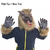 Combo Mặt Nạ Và Găng Tay Người Sói Hóa Trang Halloween Bằng Cao Su Thiên Nhiên Thân Thiện Môi Trường