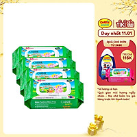 Combo 4 Gói Khăn Giấy Ướt Carrie Junior Funtime Smoothie Berries 80 tờ/ gói