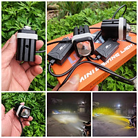 Đèn bi cầu 2 màu cốt pha M.A trợ sáng xe máy ô tô 80W bản đặc biệt 4 chế độ cho khách víp có quạt tản nhiệt