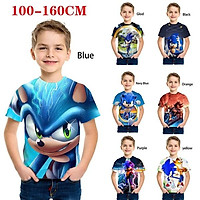 Mới Áo Thun Tay Ngắn Cổ Tròn In Hình Sonic The Hedgehog 3d Thời Trang Cho Bé