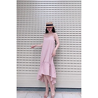 Váy maxi đi biển hai dây chất đũi mát freesize nhiều màu - Đầm đuôi cá dáng rộng dạo phố bầu bí bon chen
