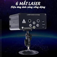 Đèn nháy laser 6 -8 mắt, đèn phòng bay chiếu ánh sáng laser có điều khiển từ xa, cảm biến nhạc.