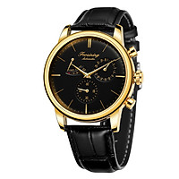 Forsining Watch Men's Automatic Mechanical Watch with Leather Strap 3ATM Fashion Casual Wristwatch
