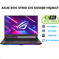 Laptop Asus ROG Strix G15 G513QR-HQ264T (AMD R9-5900HX/ 16GB (8x2) DDR4 3200MHz/ 512GB SSD PCIE G3X4/ RTX 3070 8GB GDDR6/ 15.6 FHD, IPS Non-Glare, 300Hz/3ms/ Win10) - Hàng Chính Hãng